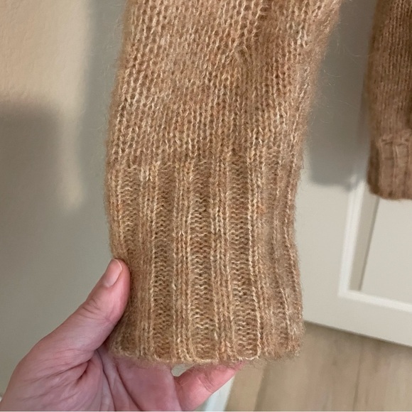 R13 Distressed Mohair Wool Blend Oversized Cardigan In Camel Tan Size XS - Picture 10 of 15